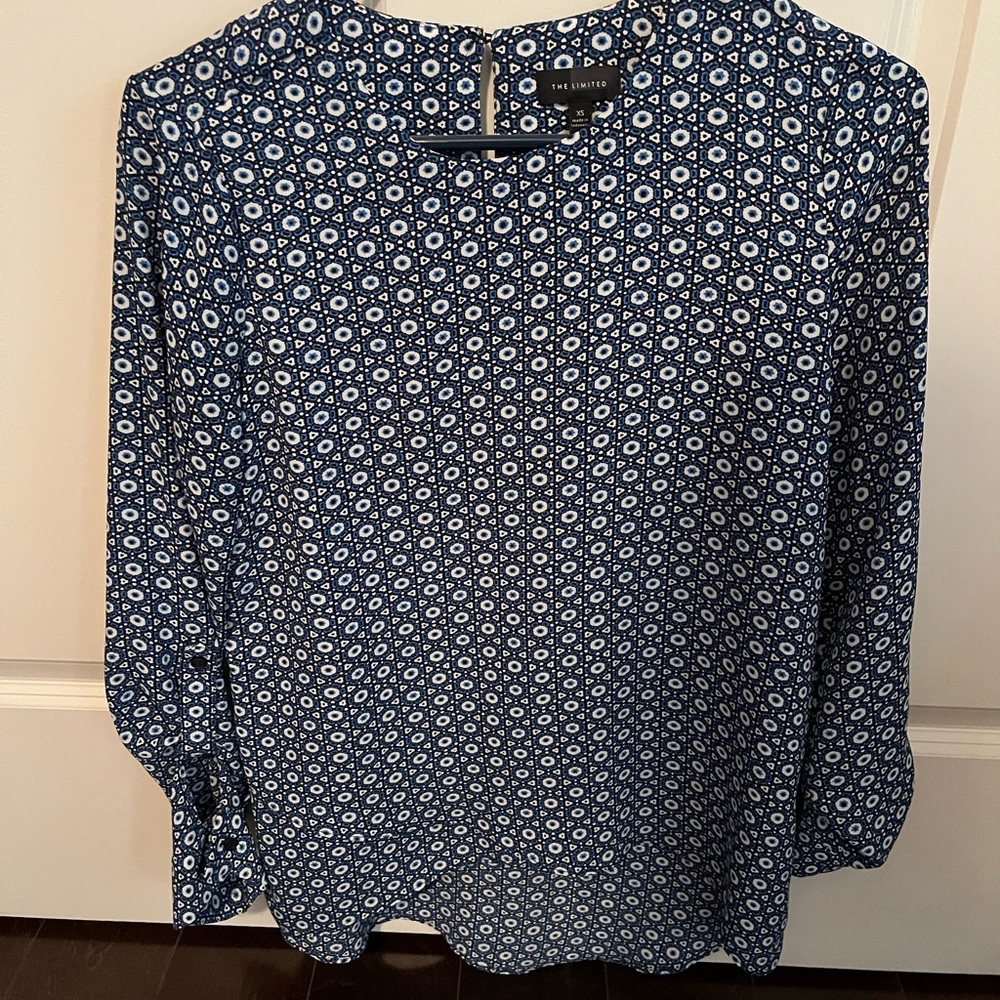 Blue Patterned Top by The Limited